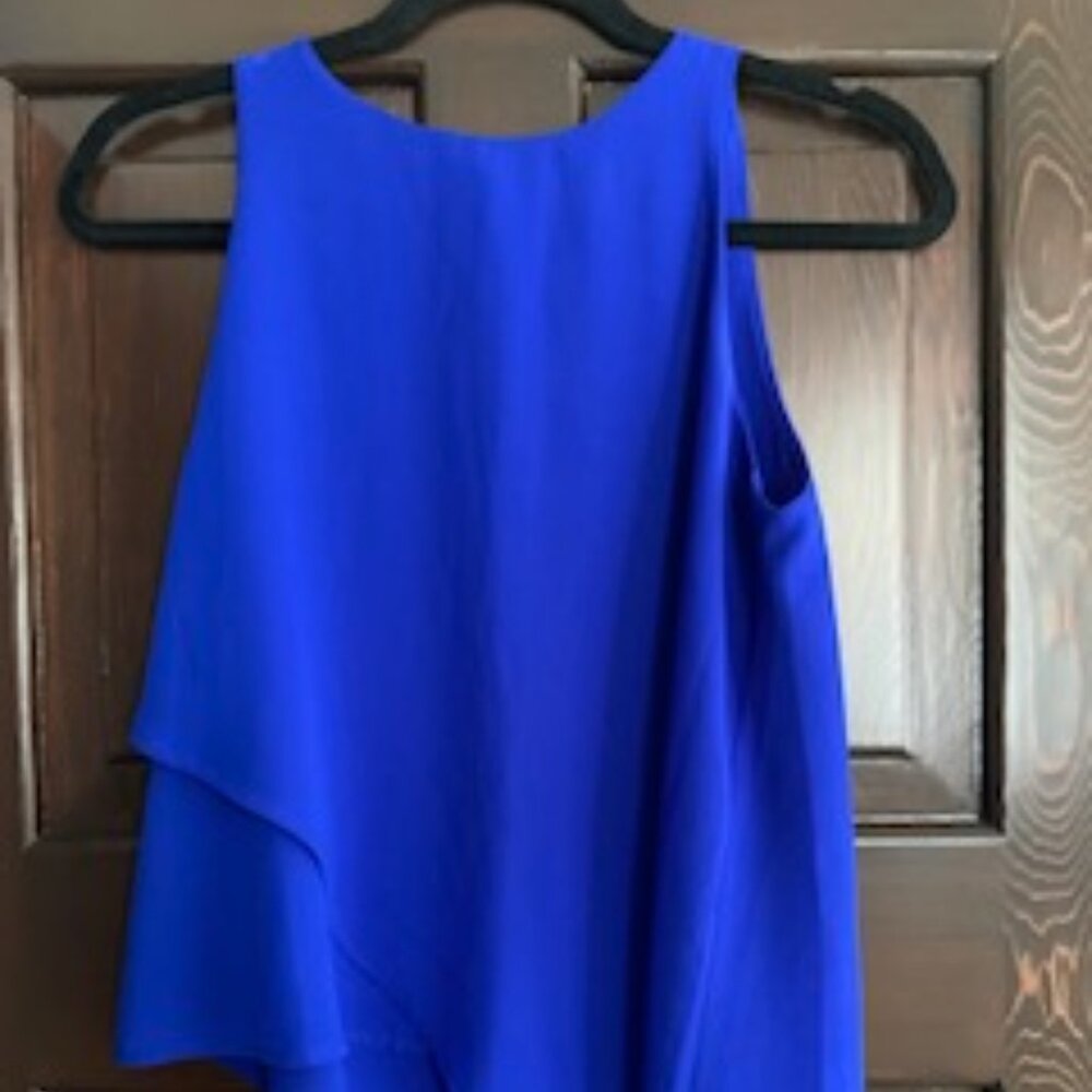 Monteau Blue Chiffon Sleeveless Top/ Size Small
